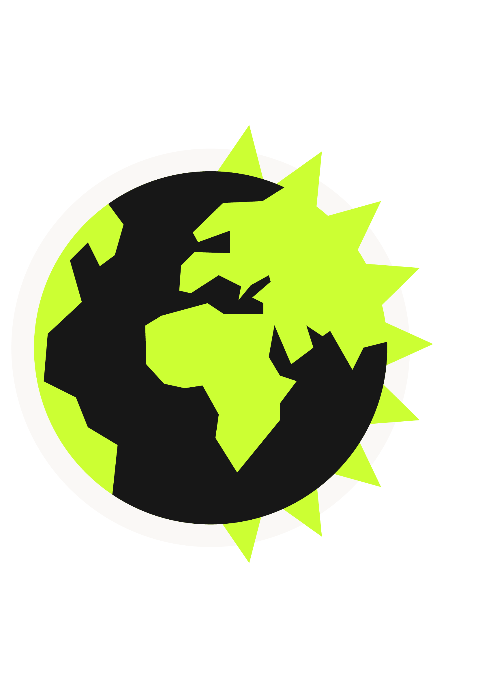 A stylized Earth logo with a black and green color scheme, featuring a lightning bolt inside the continent outlines and surrounded by a green starburst pattern.