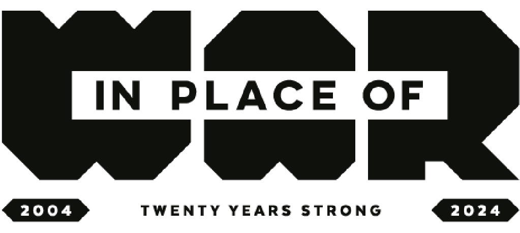 Logo with the text "In Place of" in big letters, and a banner below reading "Twenty Years Strong," marking 2004 to 2024, celebrating 20 years of strength.